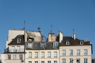 Fototapeta na wymiar Mansard roofs of Paris