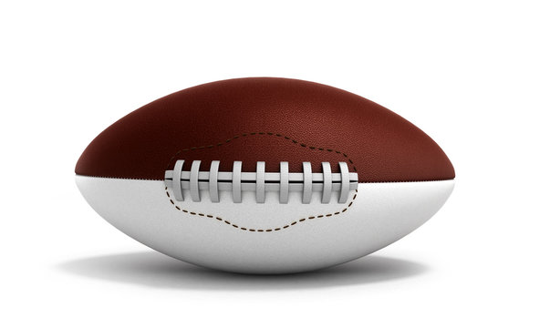 american football ball 3d render isolated on white background