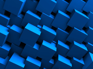 Blue Blocks Wall Geometric background