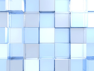 Blue Blocks Wall Geometric background