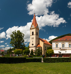 Fototapeta na wymiar Church st. Stefan, Trencianske Teplice, Trencin