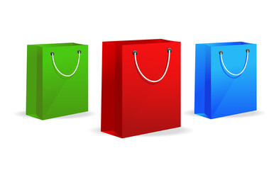 Shopping bags in Three Different Colors