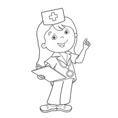 Coloring Page Outline Of cartoon doctor