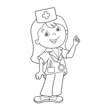 Coloring Page Outline Of cartoon doctor