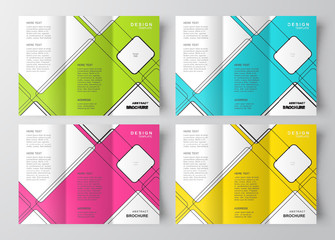 brochure design template lines squares set