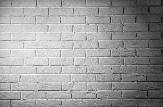 Fototapeta Grey brick wall background with shadow