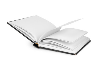 Open book isolated on white background