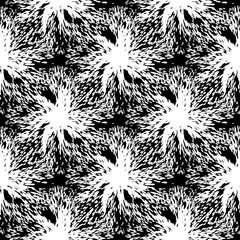 Seamless abstract black and white pattern. Hand drawn stripes pa