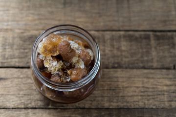 Drinks series : Frozen longan in glass jar