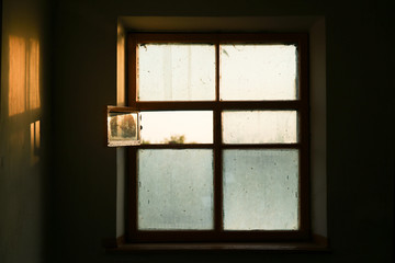 Old window in empty room