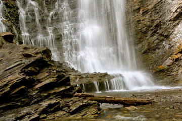 Amazing waterfall in Carpathian mountains