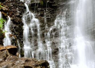 Fototapeta na wymiar Amazing waterfall in Carpathian mountains