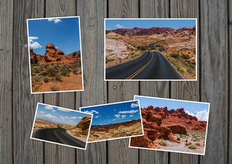 Valley of Fire Nevada in collage with several shots