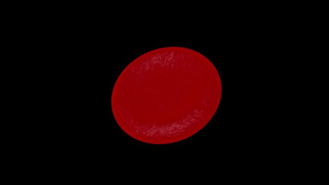 rotes Blutk&ouml;rperchen rotiert vor schwarzem Hintergrund - Loop 4K 3D Animation