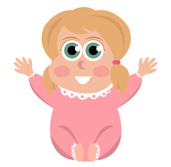 cute baby girl vector, eps, icon, logo, jpg isolated white background