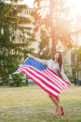 American flag and woman (4th july)