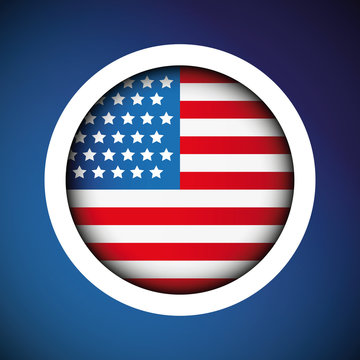 USA Flag button vector
