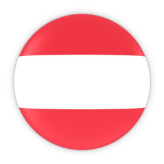 Austrian Flag Button - Flag of Austria Badge 3D Illustration