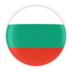 Bulgarian Flag Button - Flag of Bulgaria Badge 3D Illustration