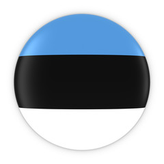 Estonian Flag Button - Flag of Estonia Badge 3D Illustration
