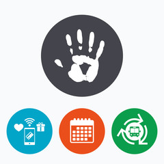 Obraz premium Hand print sign icon. Stop symbol.