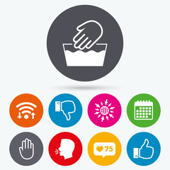 Hand icons. Like and dislike thumb up symbols.