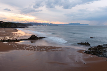 Fototapeta na wymiar Twilight ocean coast view.