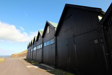 Fototapeta na wymiar Old houses in the conutryside of the Faroe Islands 