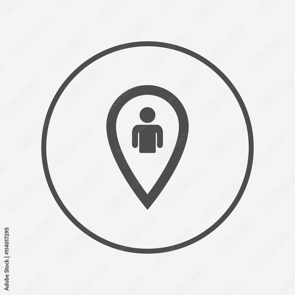 Aufkleber map pointer user sign icon. marker symbol.