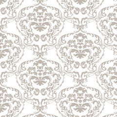 Vector baroque damask delicate ornament pattern. Elegant luxury texture for textile, fabrics or wallpapers backgrounds. Taupe color