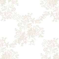 Vector floral baroque ornament pattern element. Elegant luxury texture for textile, fabrics or wallpapers backgrounds. Beige color