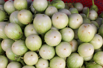 pile of fresh eggplants vegetables