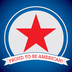 4th of July circle label card in vector format.