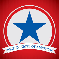 4th of July circle label card in vector format.