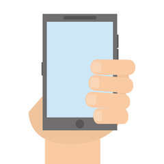 hand with grey cellphone