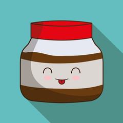 Breakfast design. Kawaii jam icon. Vector graphic