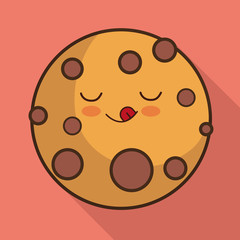 Breakfast design. Kawaii cookie icon. Vector graphic