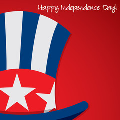 Uncle Sam hat Independence Day card in vector format.
