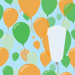 Cote D'Ivoire National Day Flat Seamless Pattern. Flying Celebration Balloons in Colors of Ivorian Flag. Happy Independence Day Background with Flags and Balloons.