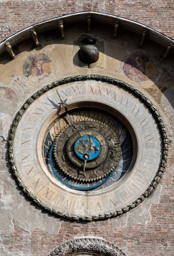 15th century astronomical clock in Mantua, Italy