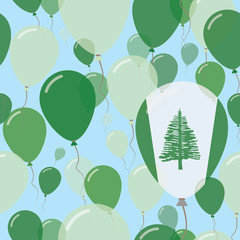 Norfolk Island National Day Flat Seamless Pattern. Flying Celebration Balloons in Colors of Norfolk Islander Flag. Happy Independence Day Background with Flags and Balloons.