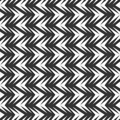 Seamless abstract chevron tile in black and white background