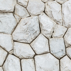 Closeup surface stone pattern at old stone wall in the garden texture background