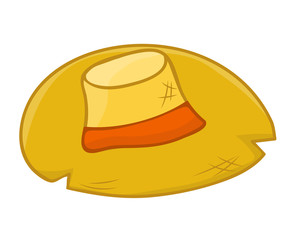 straw hat isolated illustration