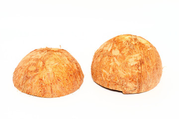 coconut shell isolated on white background