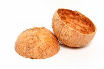 coconut shell isolated on white background
