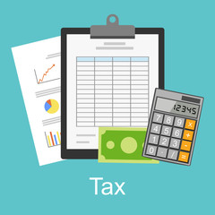 Tax or spreadsheet concept illustration.
