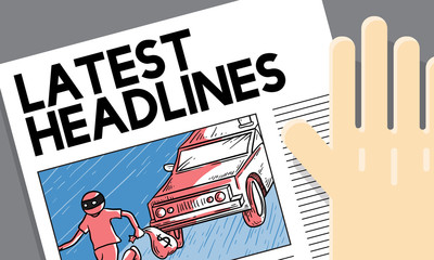 Latest Headlines Breaking Communication Inportant Concept