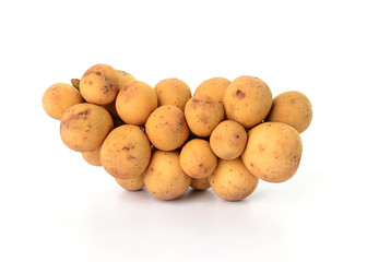 Longkong Lansium parasiticum or Lansones on white background