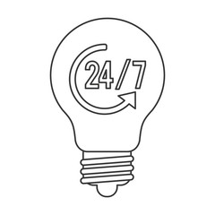 24 7 lightbulb icon